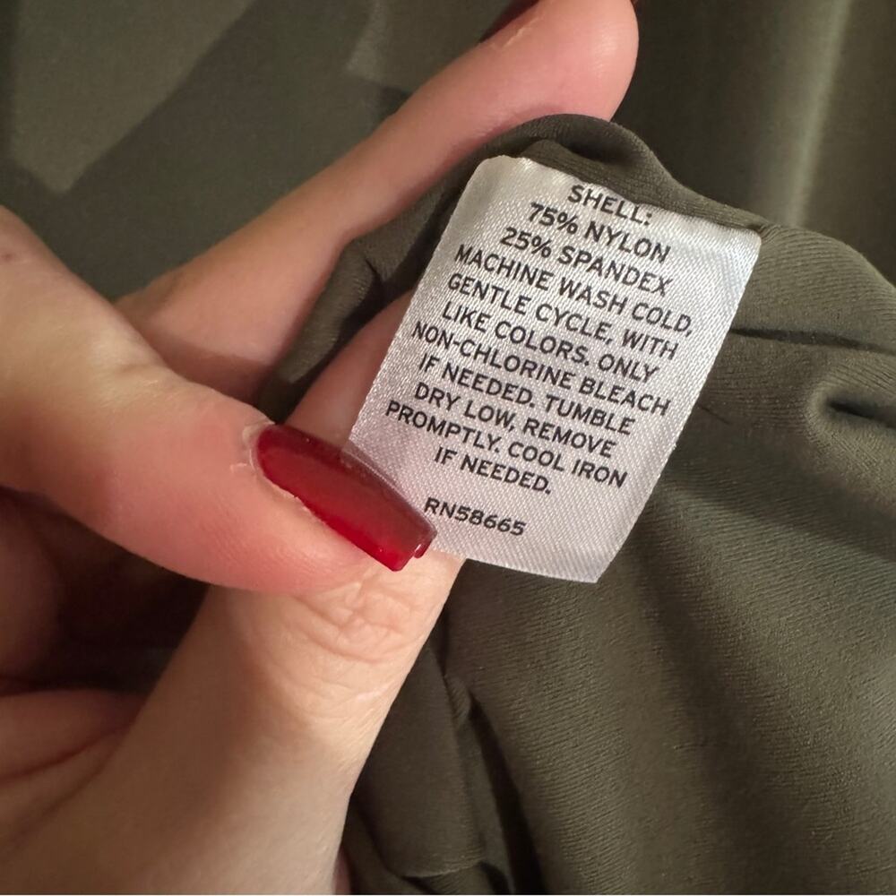 NEW Open Edit Smooth Edit Strappy Midi Slipdress, Olive Green Midi Dress, XS - Picture 10 of 12